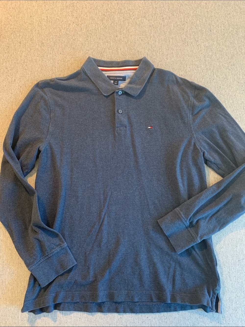 Tommy Hilfiger Men's Long-Sleeve Polo - Blue